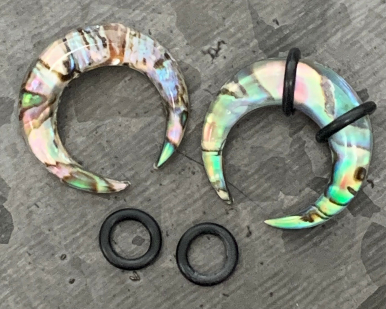 PAIR Organic Abalone Resin Buffalo Tapers Plugs Expanders Tunnels Gauges Pincer