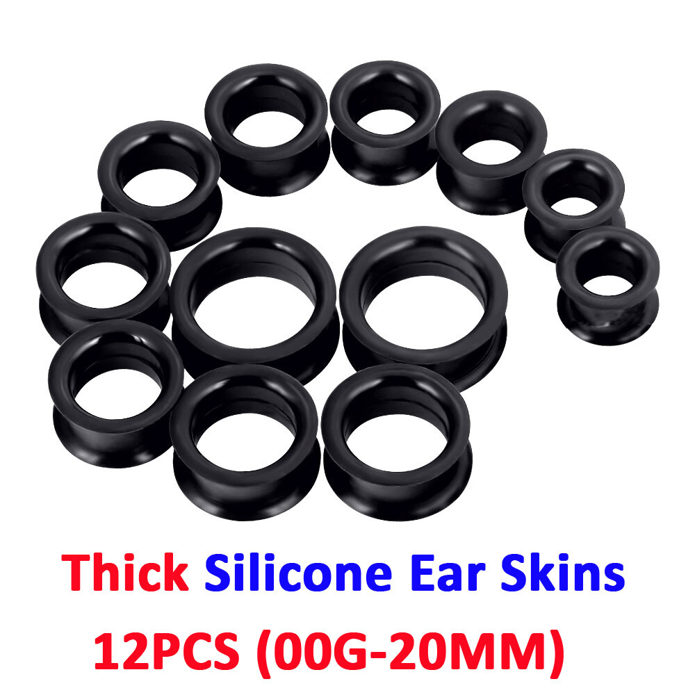 24PC Ear Stretching Kit – 00G-20mm Big Gauge Silicone Tunnel Acrylic Taper Plug