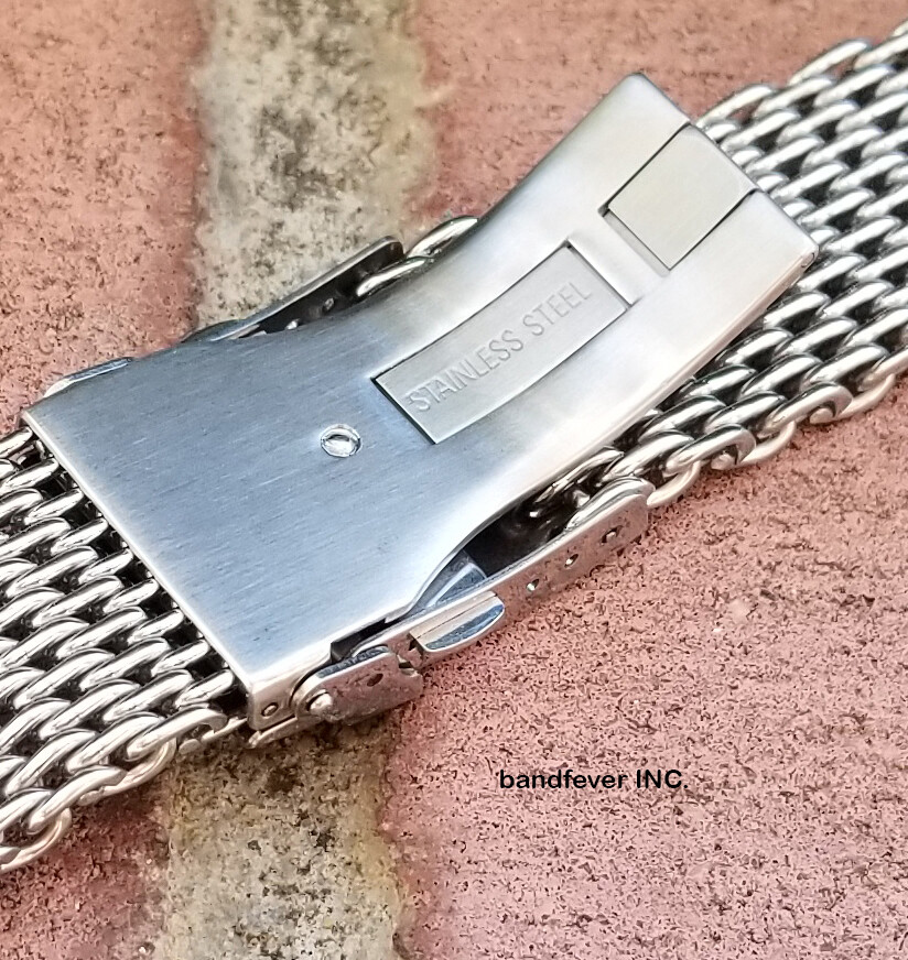 CLEARANCE 22mm ALL Brushed Shark Stainless Steel Mesh Watch Band W/ Solid Buckle