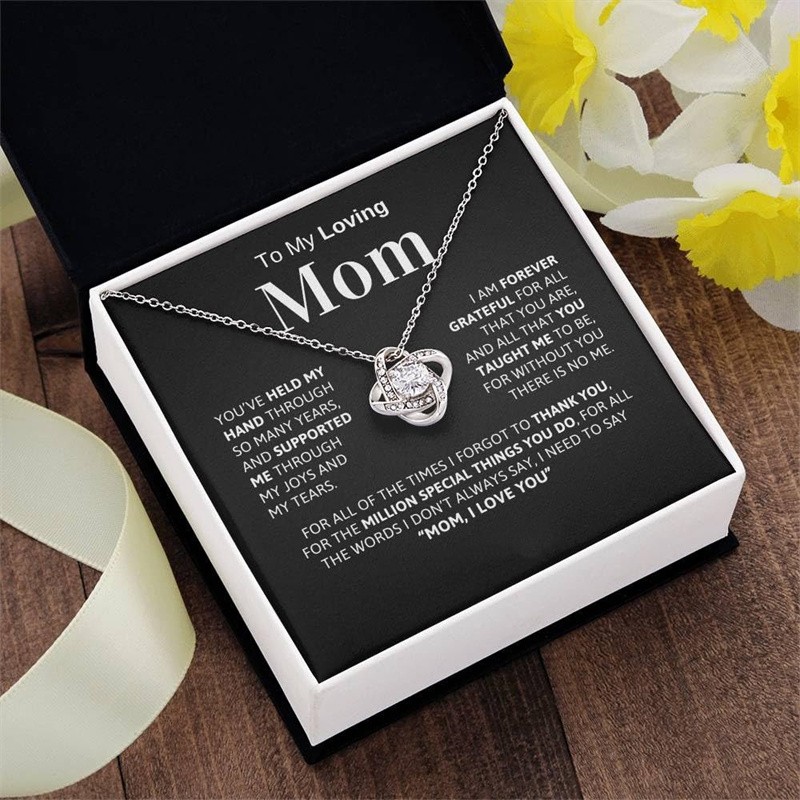 To My Mom Necklace – Mom Gift From Daughter & Son Birthday Christmas Jewel