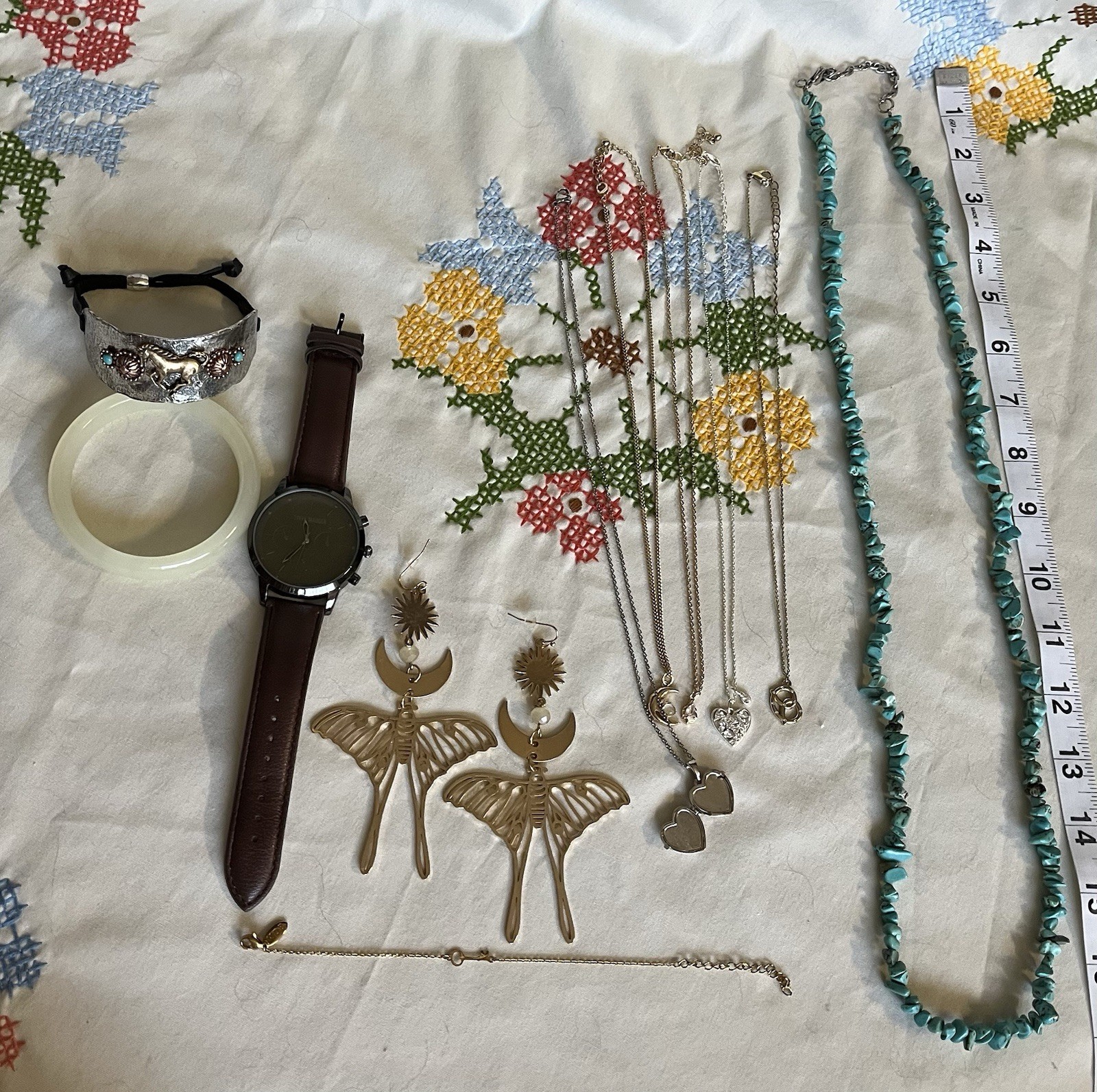 Jewelry Lot Vintage New .925 Turquoise Watch Necklaces Bracelets Nice Stylish