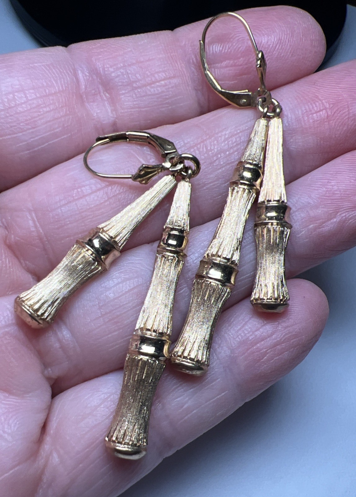 Vintage Avon Bamboo Magic Pierced Earrings 1972 Signed