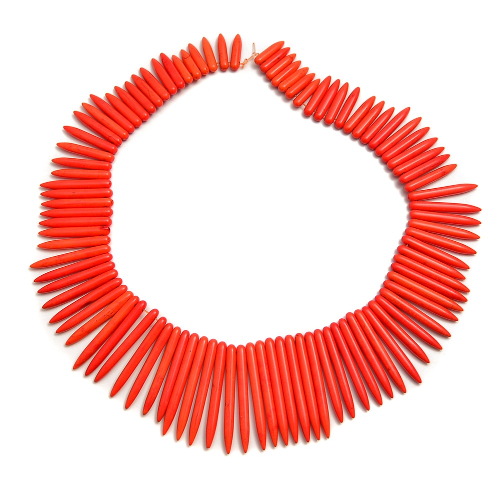 Howlite Turquoise Graduated Spike Points Beads 20-45mm 15.5″ Strand