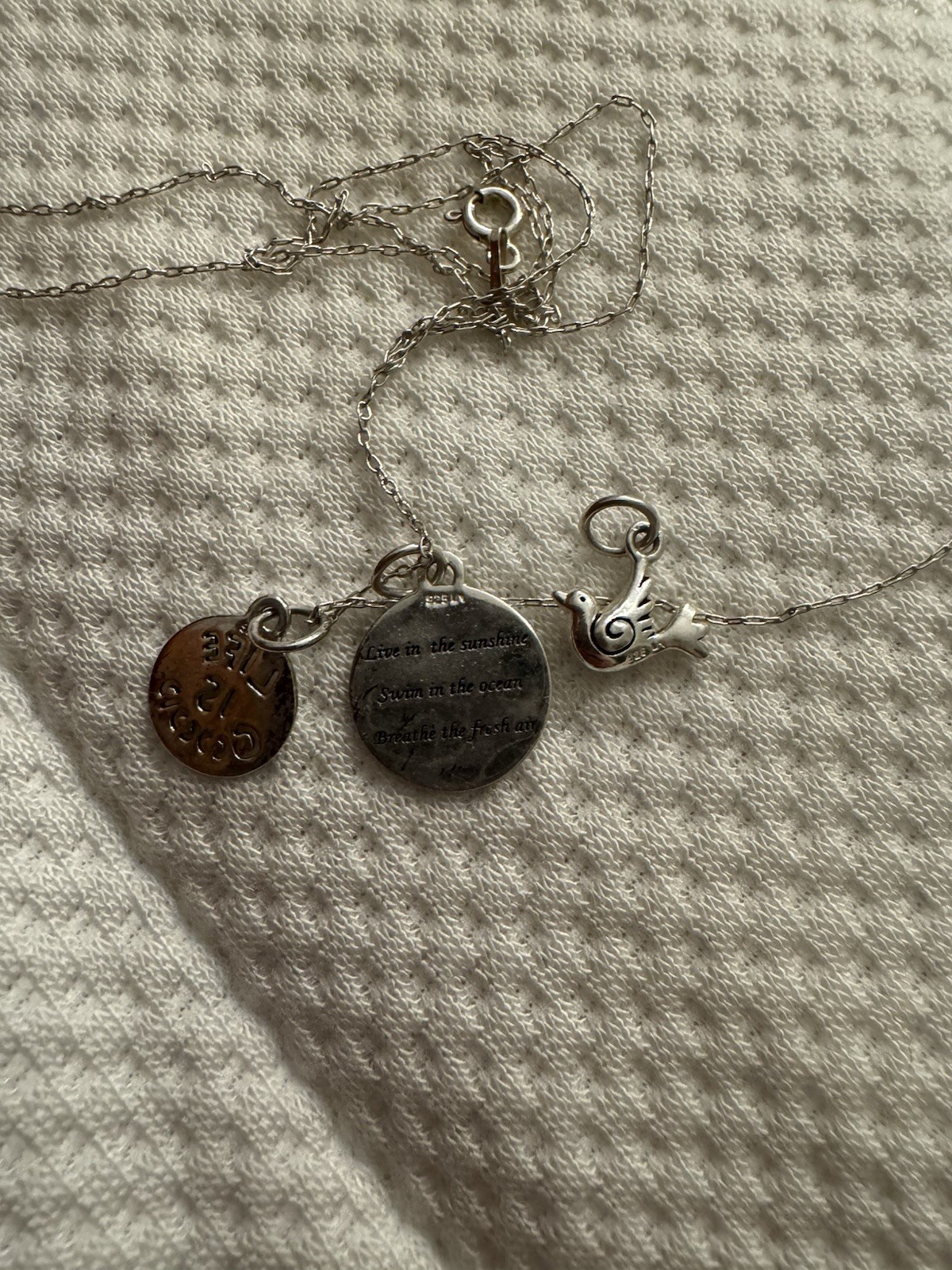 925 Sliver Charm Necklace