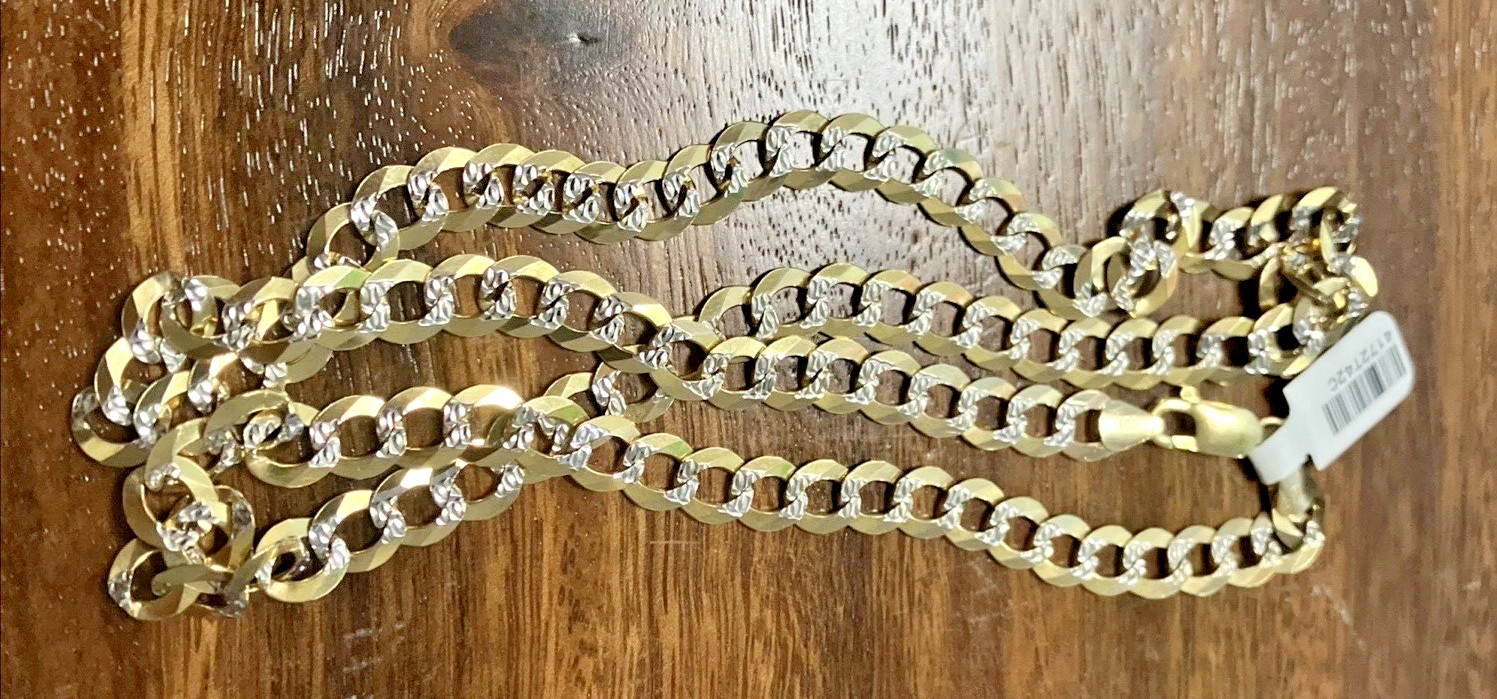 10kt Real Solid Gold Curb Link Chain 41.5grams 8.7mm 28.5” GMI New w/ Retail Tag