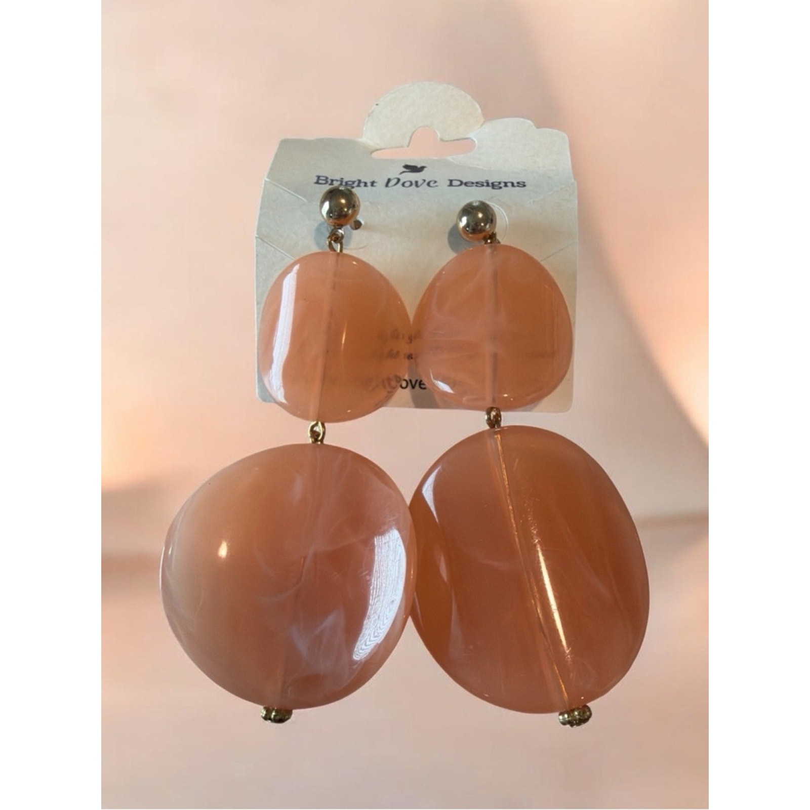 Peach Drop Statement Earrings