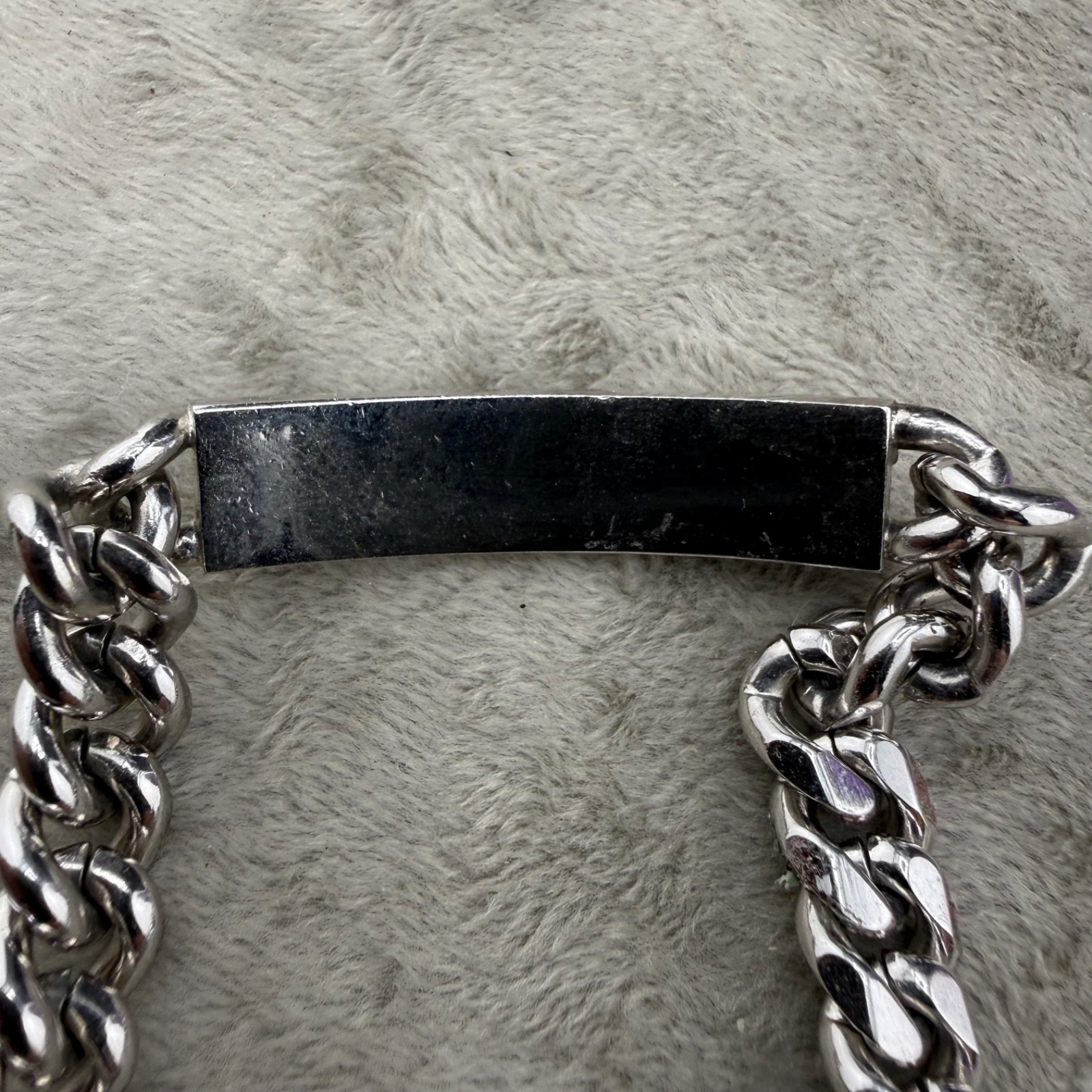 Vintage ID Bracelet Silver Tone Adjustable Not Engraved 8.5”