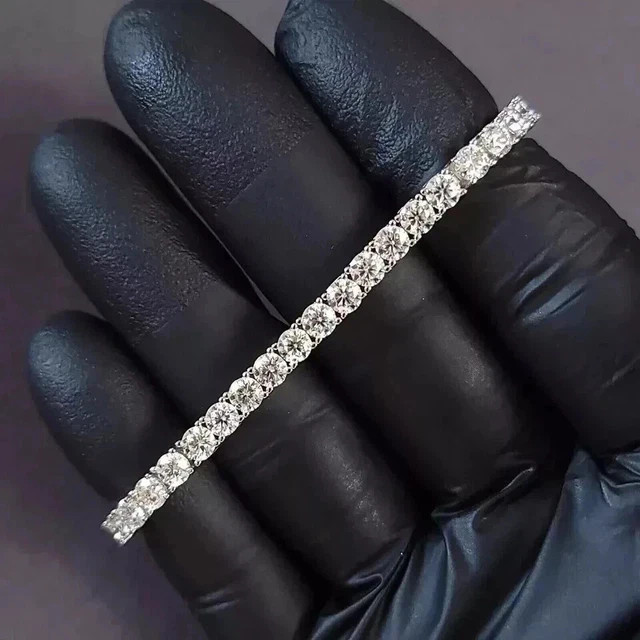 9Ct Round Cut Lab Created Diamond Women Tennis Bracelet 14k White Gold Plated 7″