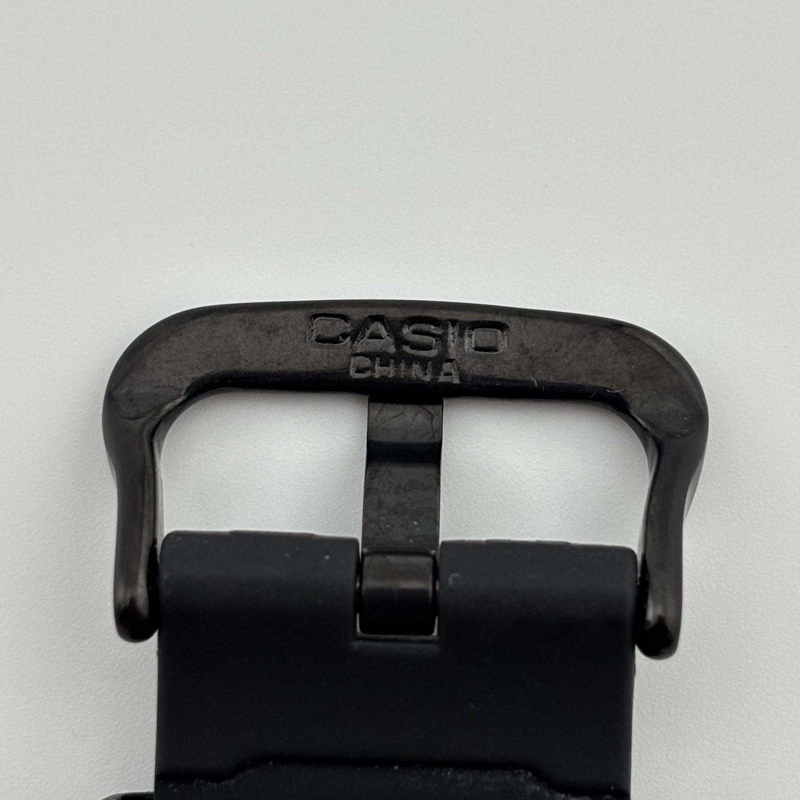 Casio AMW-370B-1A Black Ion Plated Chronograph Watch 45mm Burnt Orange Accents