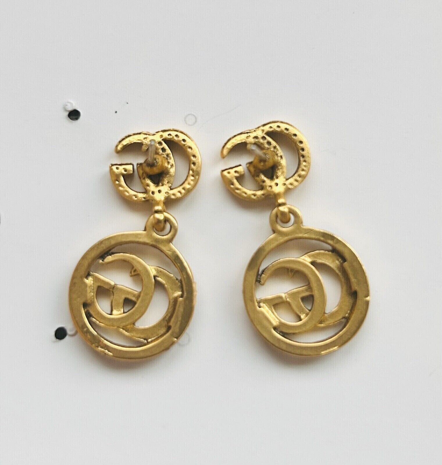 Stunning Drop Dangle Earring Round Cut Simulated Diamond 14k Yellow Gold Plated