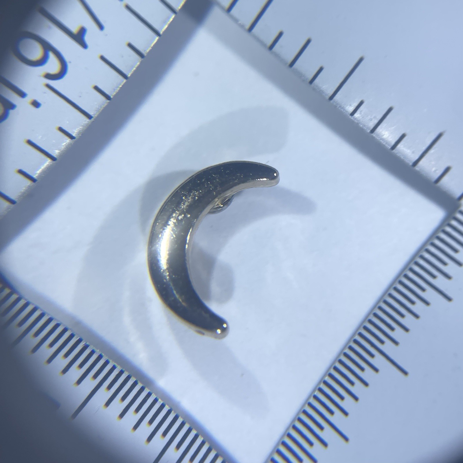 Gold-Colored Metal Crescent Moon Stud Earrings