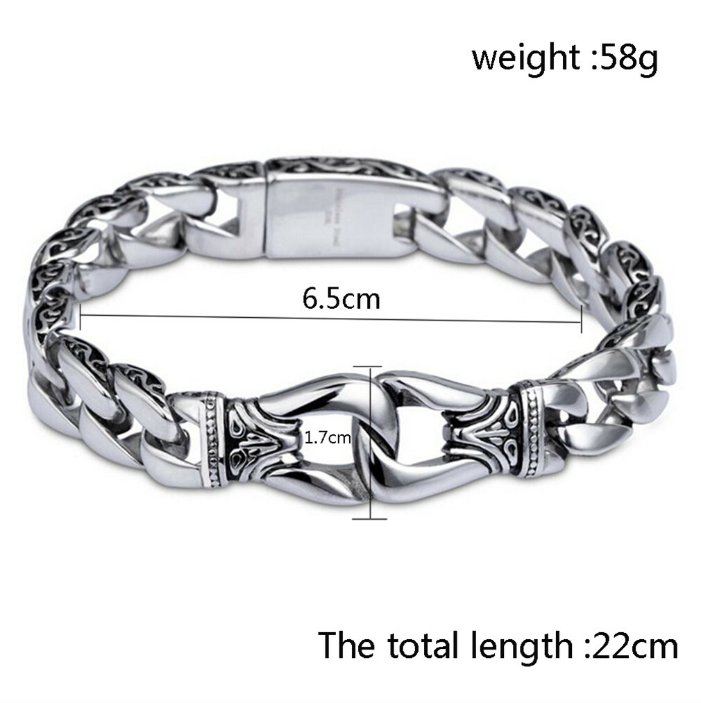 Mens Heavy Sturdy Alloy Motorcycle Biker Chain Bracelet Wristband Gift New USA