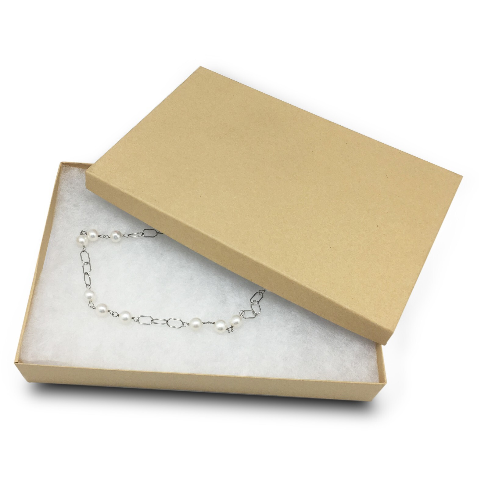 TheDisplayGuys Kraft Paper Jewelry Gift Boxes with Cotton Insert 100-Pack Brown
