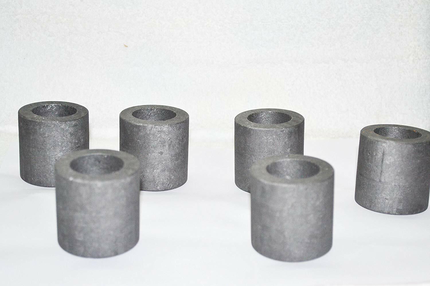 Graphite Crucible for Casting, Melting, Refining Gold, Silver 60×60 -Pack of 6