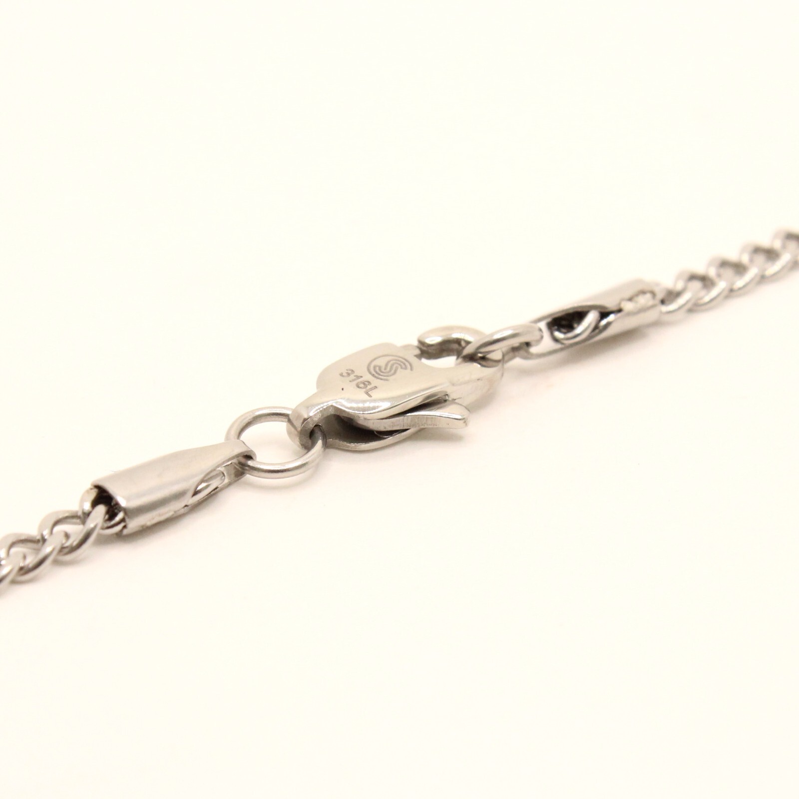 Stainless Steel Curb Link Chain Necklace 1/8 Inch Wide, Sizes 16-24 Inches