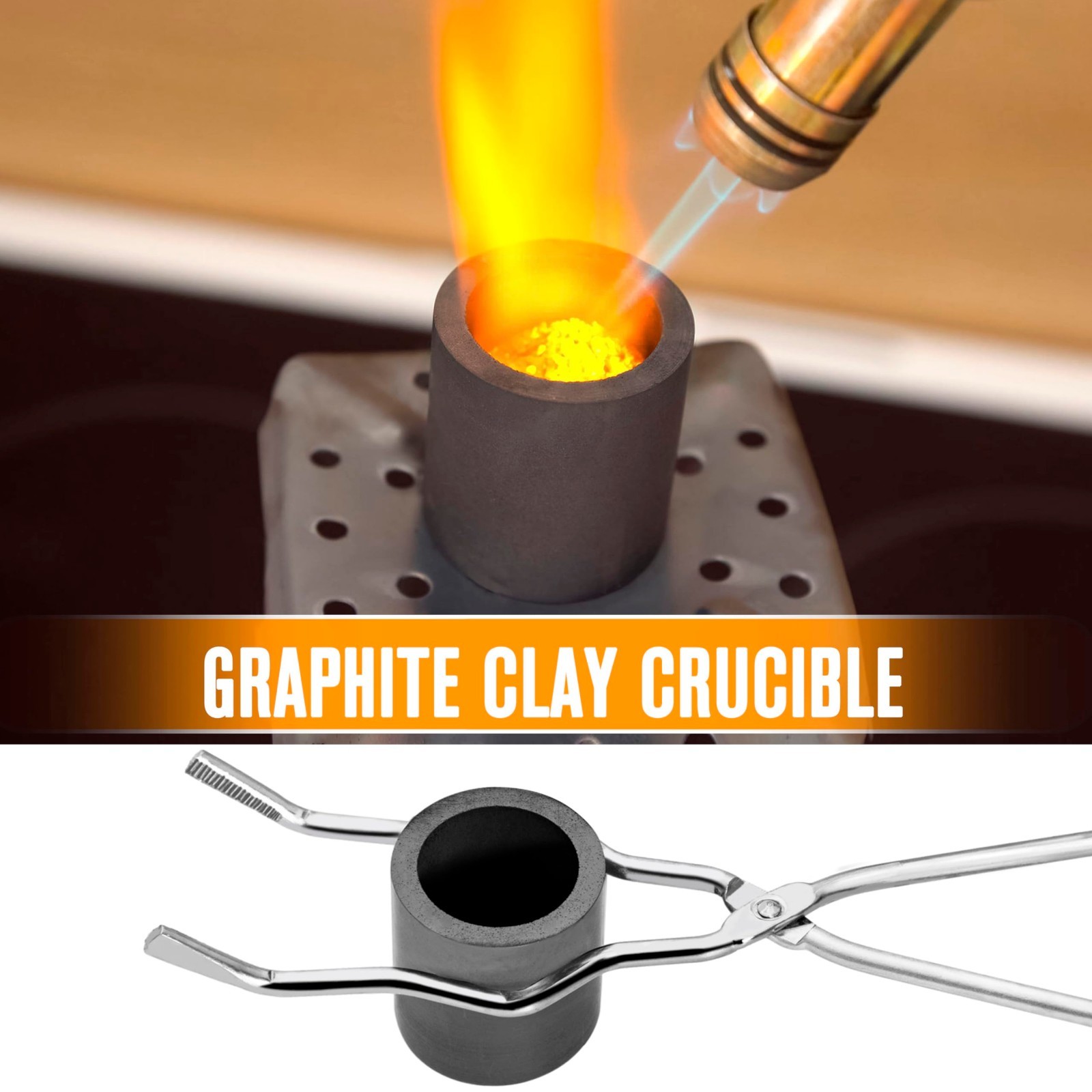 8 Pcs Graphite Crucible Melting Kit – Gold & Metal Casting Torch Set