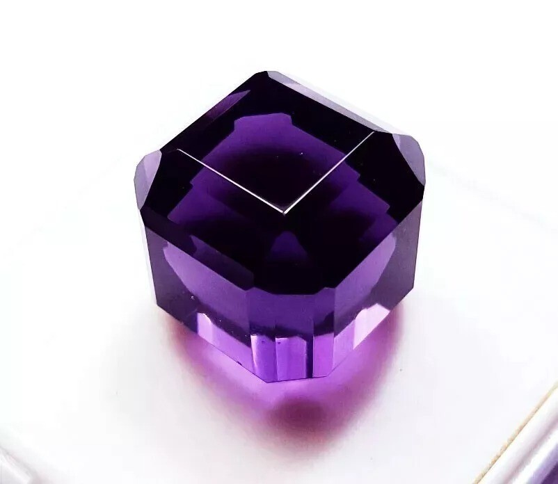 Amethyst Cube Cut 97-98 Ct Stunning Violet Natural Loose EGL Certified Gemstone