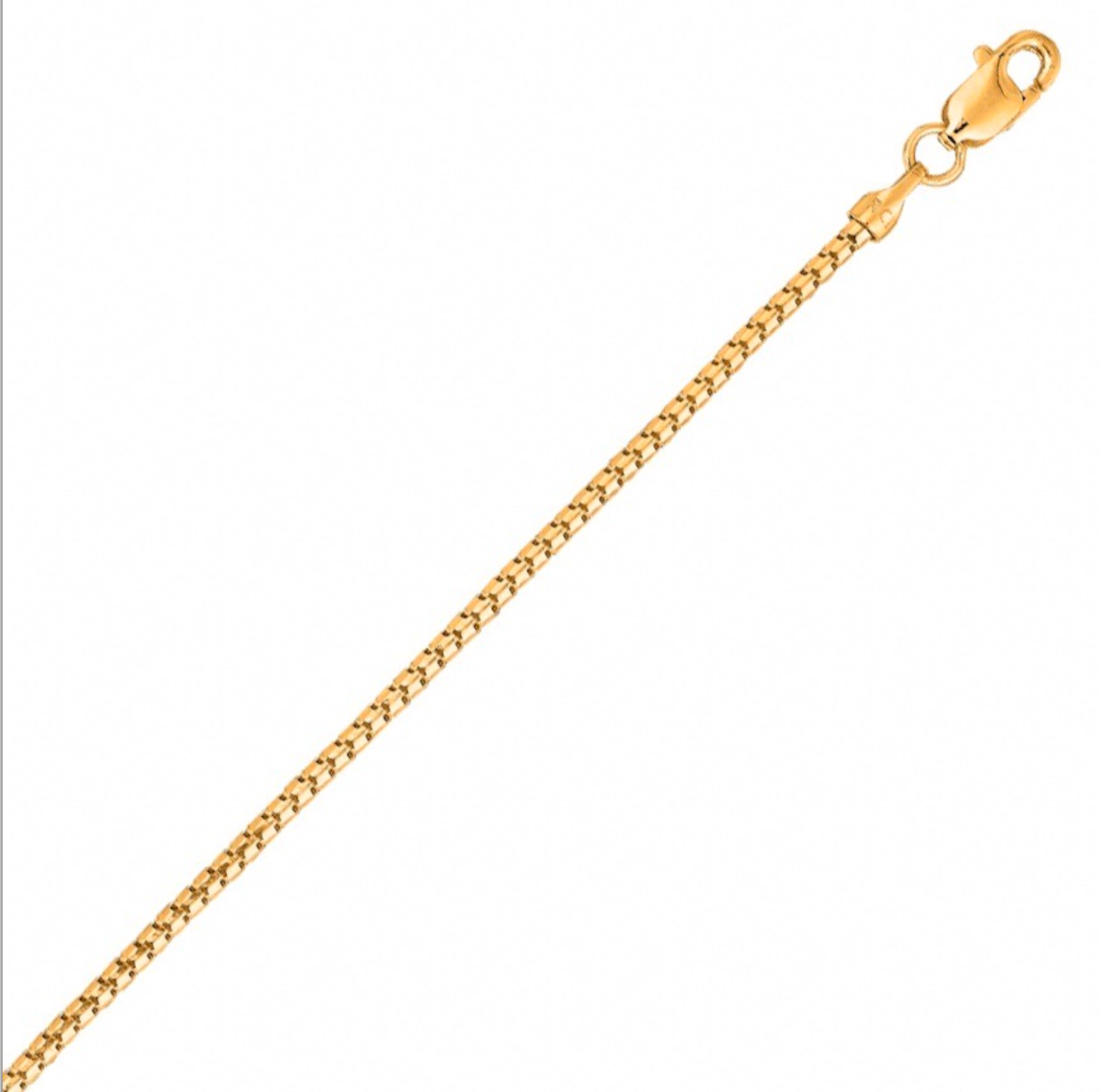 1.3mm Ice Franco Chain Necklace Real 14K Yellow Gold