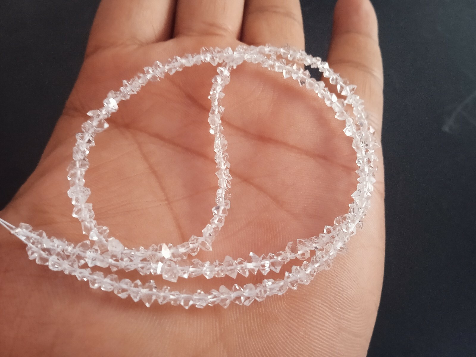 AAA++ HERKIMER DIAMOND QUARTZ 4-5 MM NUGGETS LOOSE GEMSTONE BEADS 7″ STRANDS
