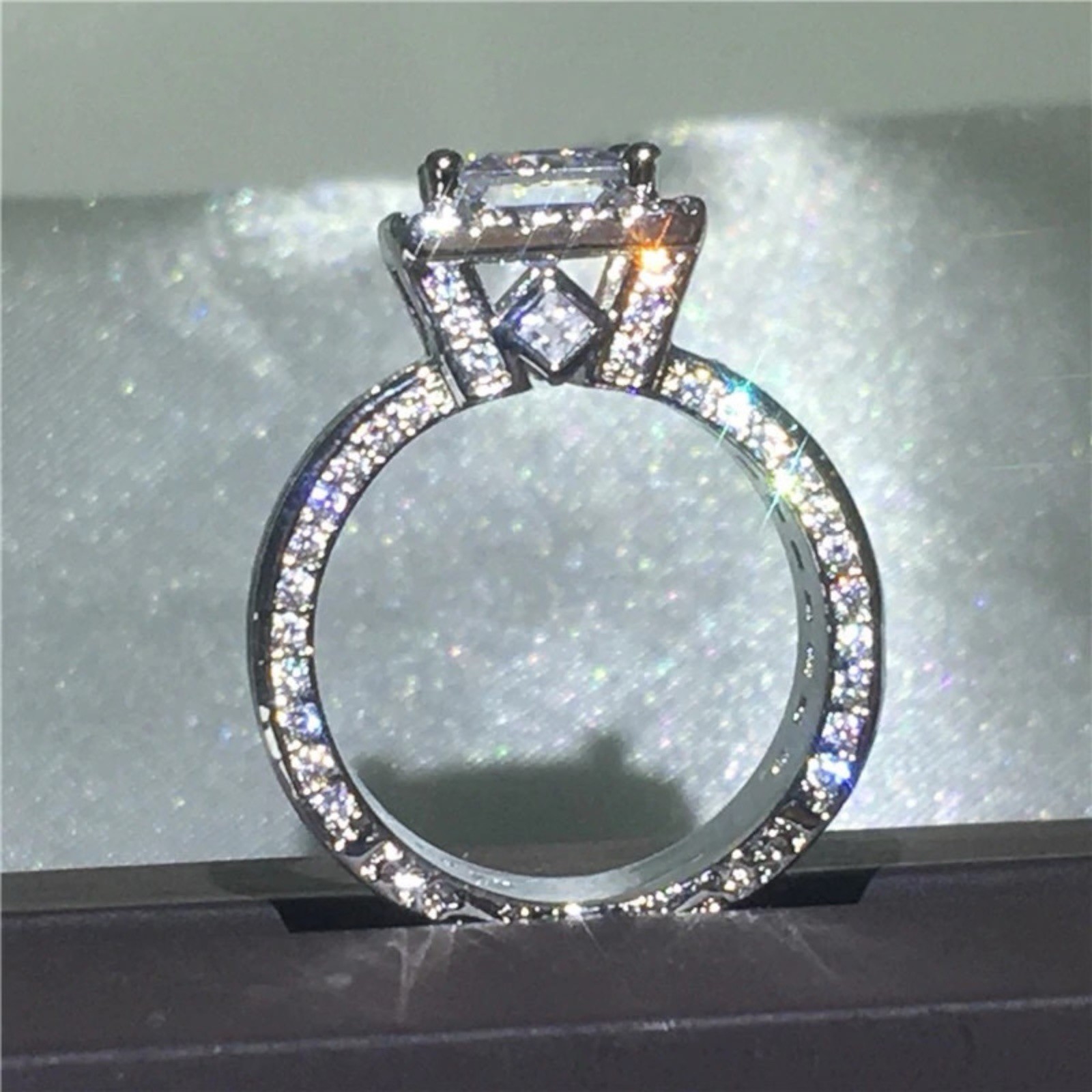 Gorgeous Cubic Zircon 925 Silver Ring Charm Women Wedding Jewelry Sz 5-11 #1