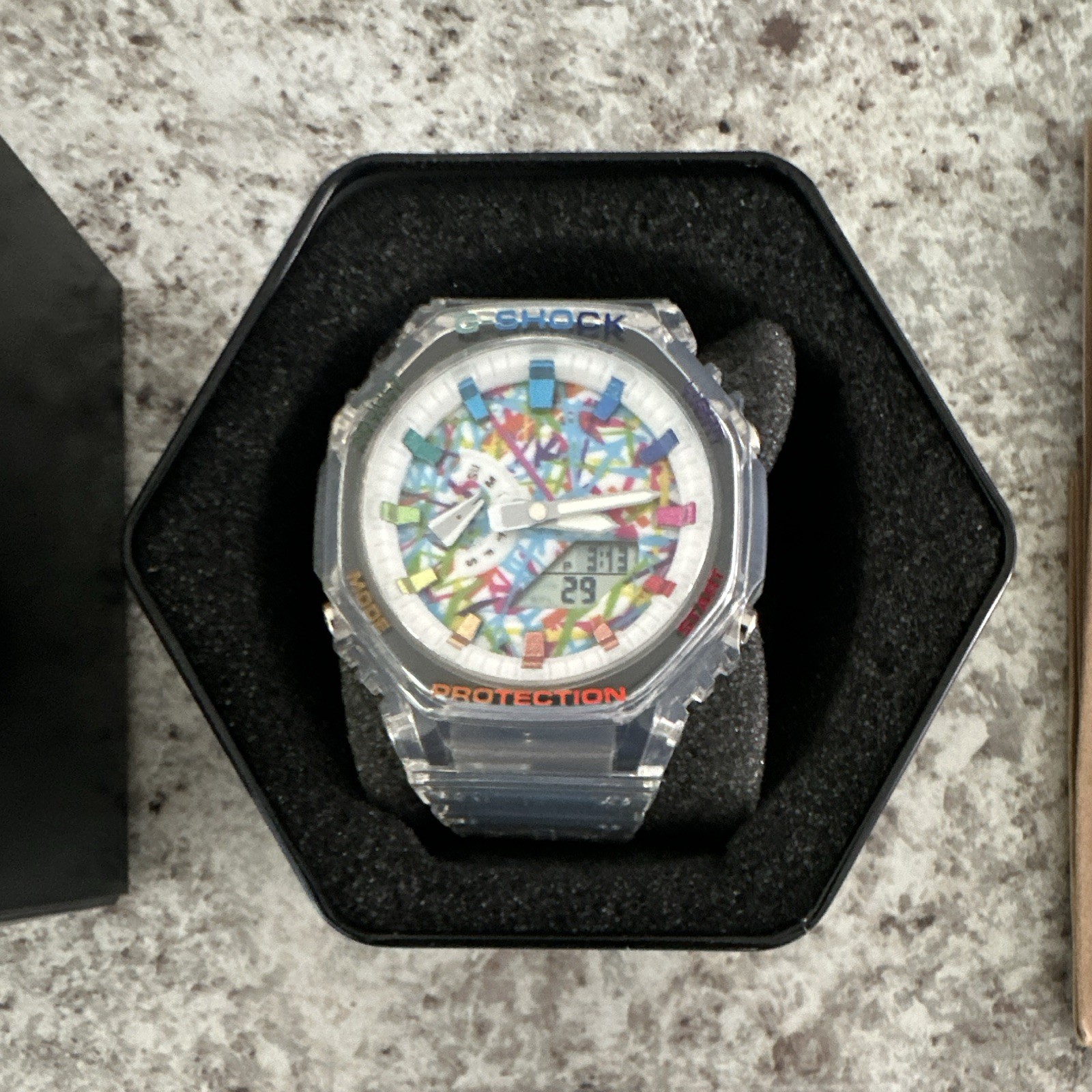 G-SHOCK GA2100 Clear Rubber Strap With Multicolor Accents Brand New W/ Box