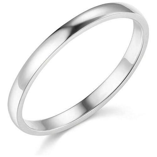 14K Solid Yellow Gold 2mm Plain Men’s and Women’s Engagement Wedding Band Ring