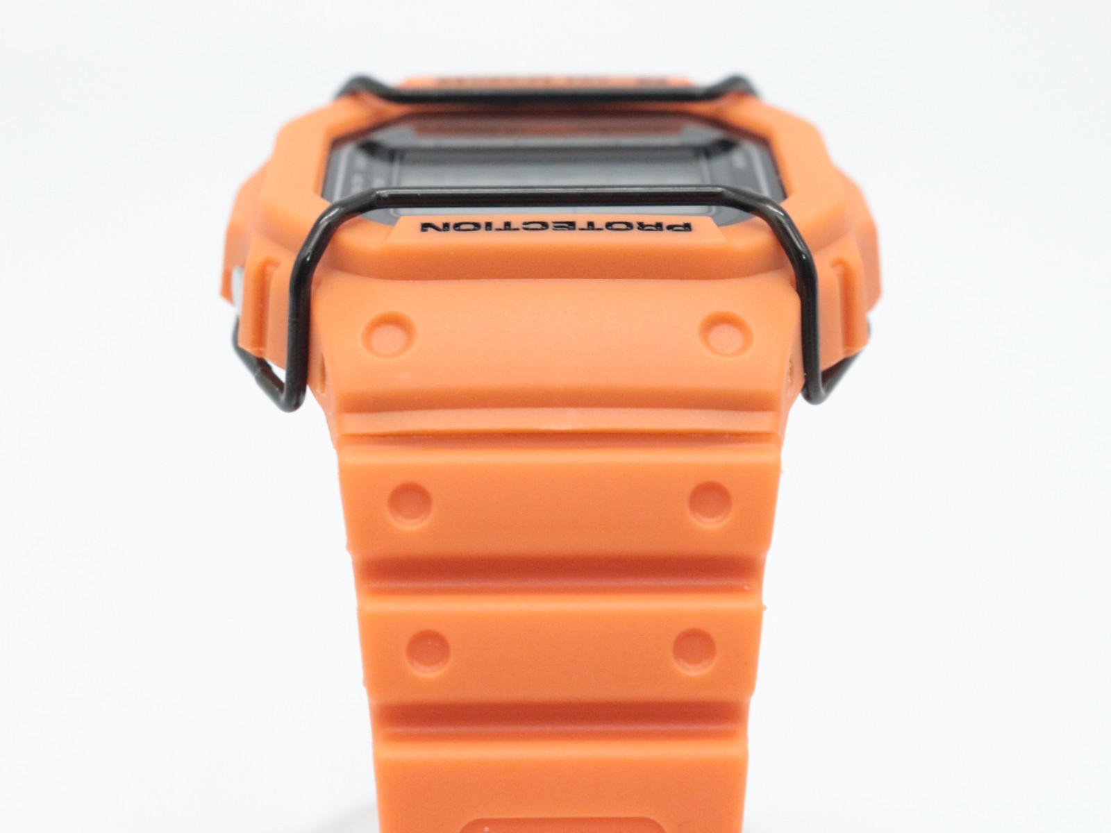 Customized G-SHOCK DW-5600E Orange Bezel Band with Metal Ring Bullbar From Japan