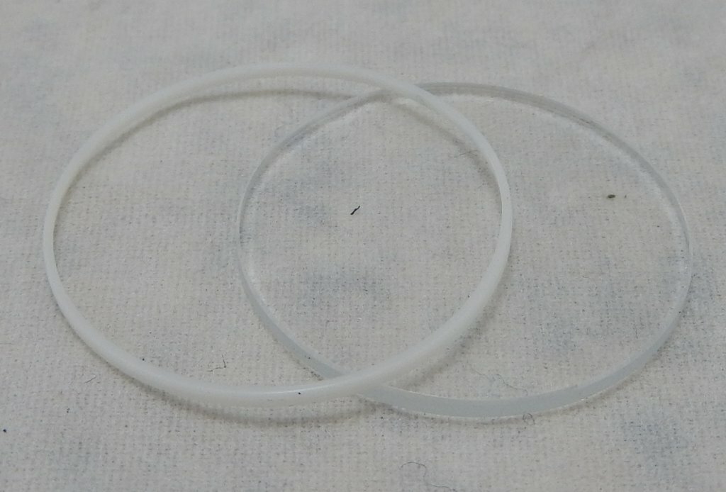 25mm Diameter x 1.3mm Thick Flat Mineral Beveled Glass Watch Crystal With Gasket