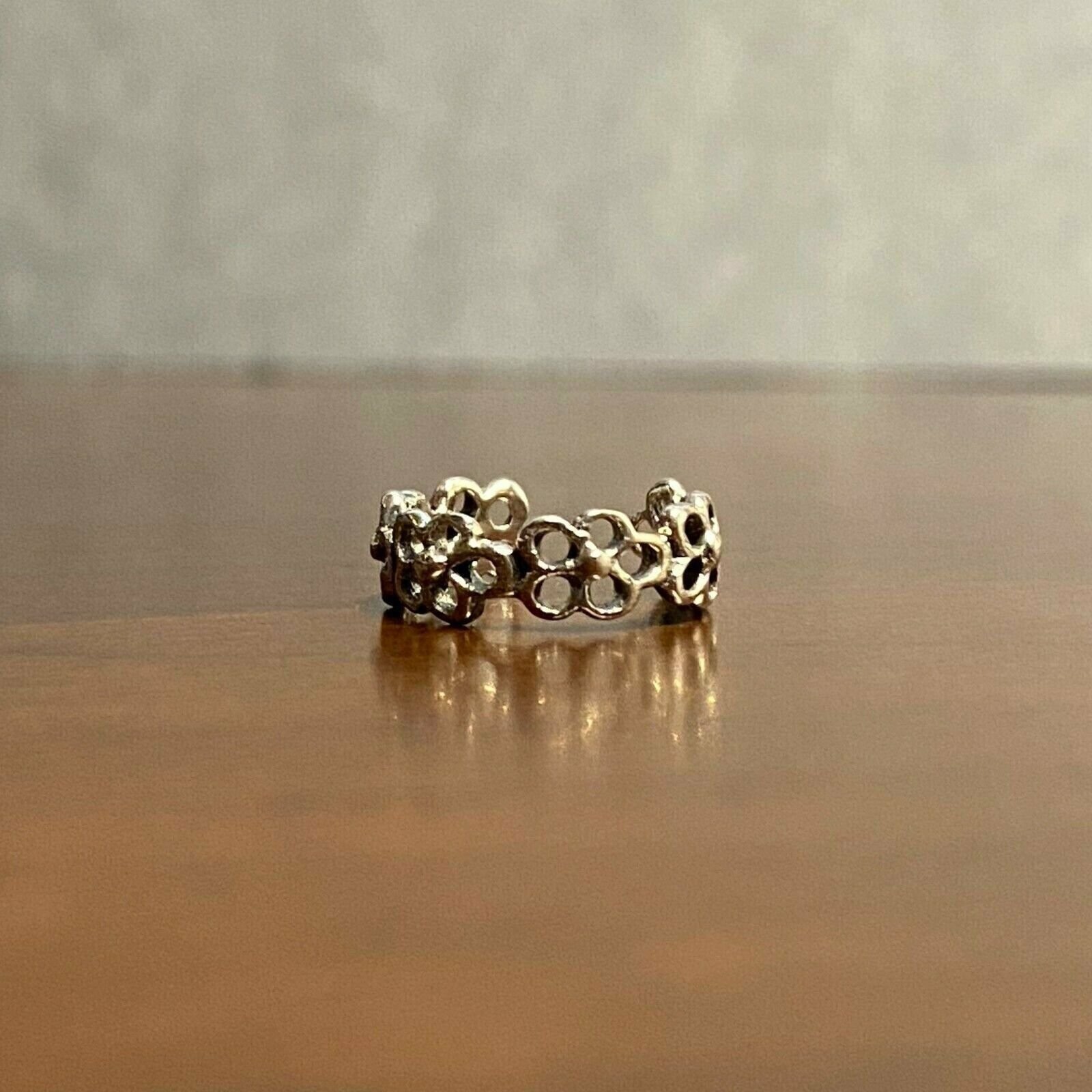 Sterling silver tiny flower wreath earring cuff