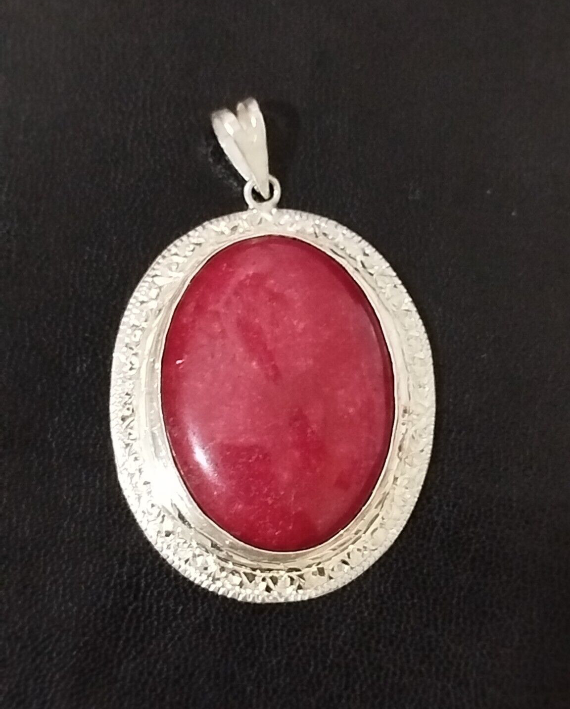 Stunning African Red Ruby Moroccan Handmade Solid Silver 23.2g 65.2mm
