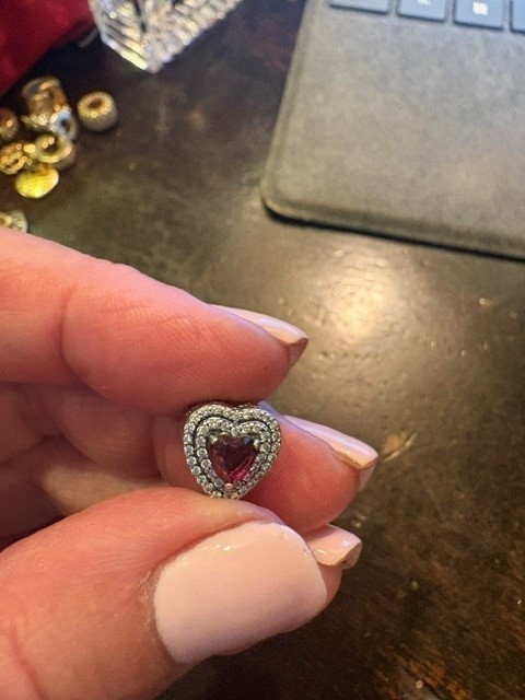 Pandora Sparkling Leveled Heart Charm