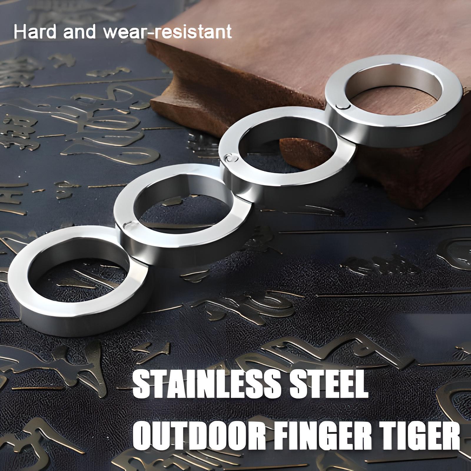 4x Stainless Steel Outdoor Rotatable Folding Ring Color Silver Hiking Men Women