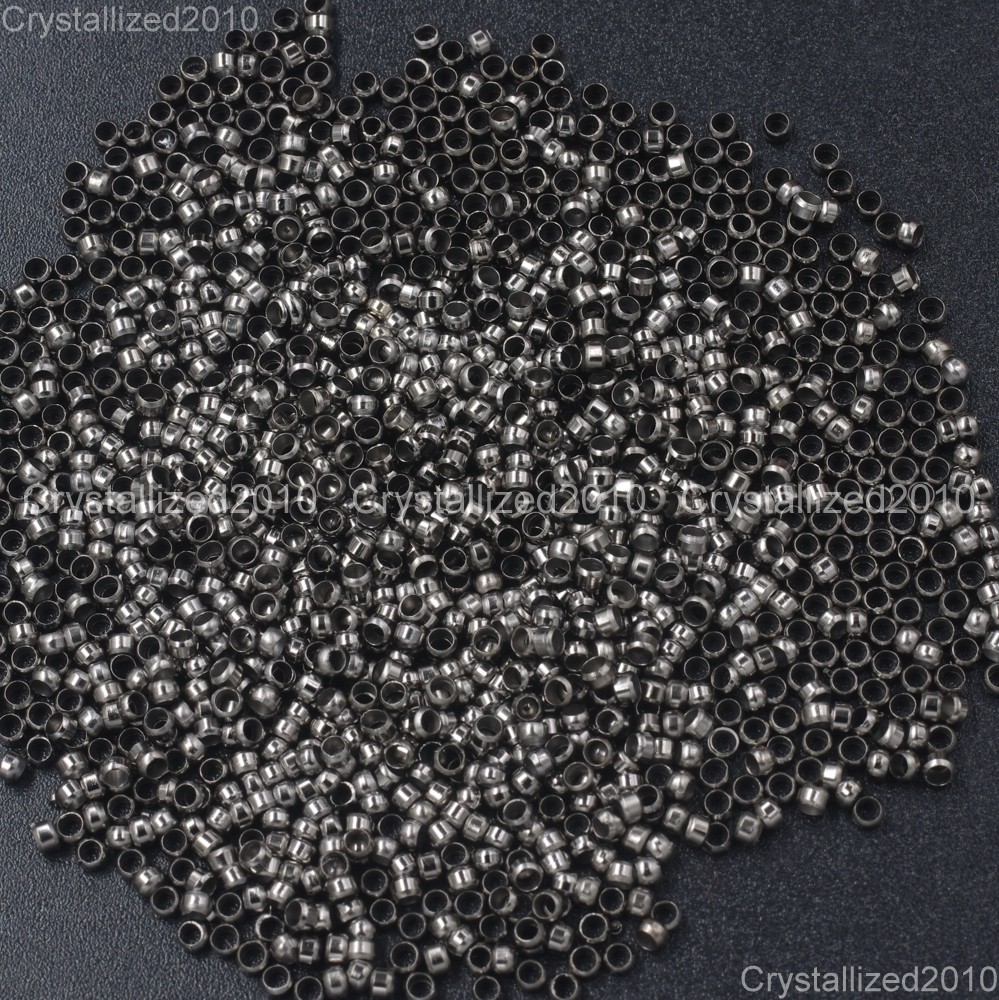 Silver Gold Pewter Bronze Copper Rondelle Crimp End Jewelry Finding Spacer Beads