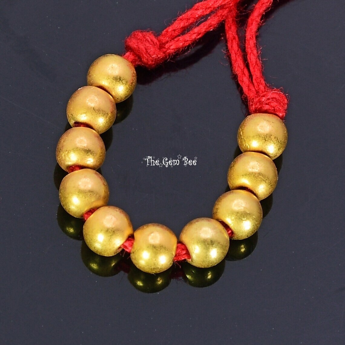 18k Yellow Gold 2/2.5/3/3.5mm Matte Finish Handmade Off Round Spacer Bead (10)