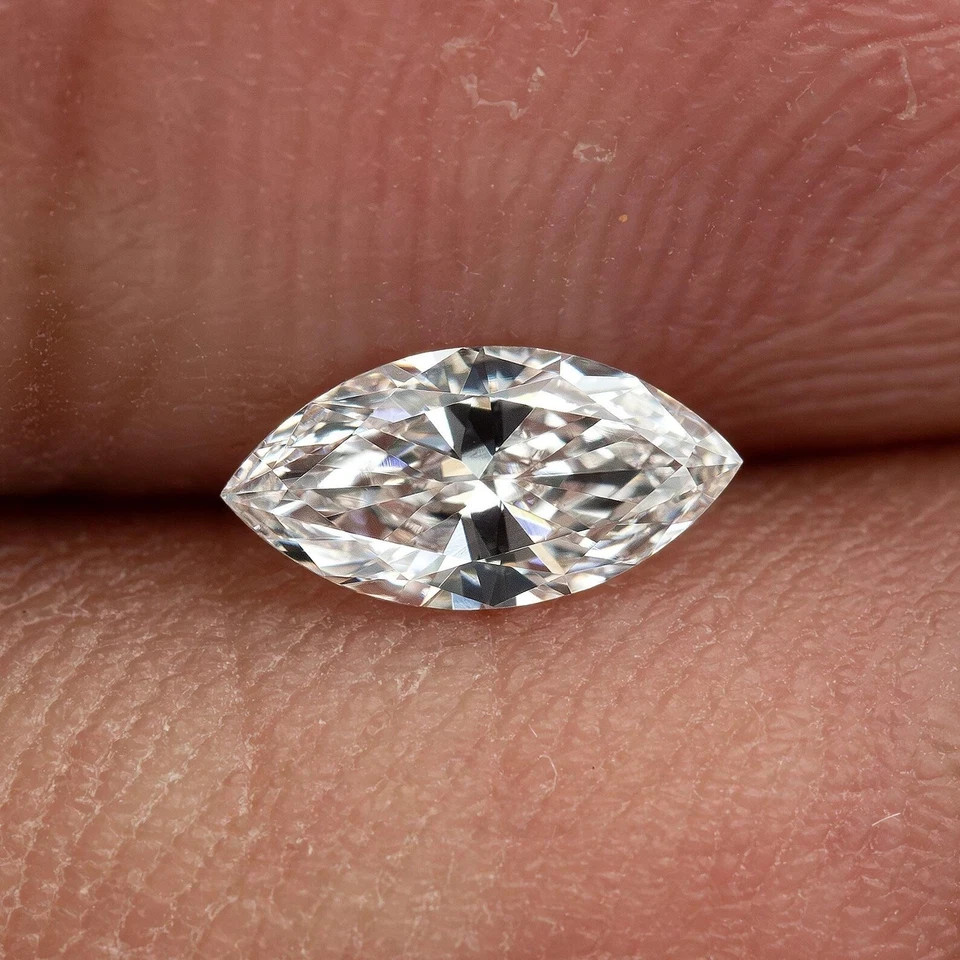 Natural White Diamond 1 CT Marquise Cut 5×10 mm VVS1 D Grade Certified Stone B12