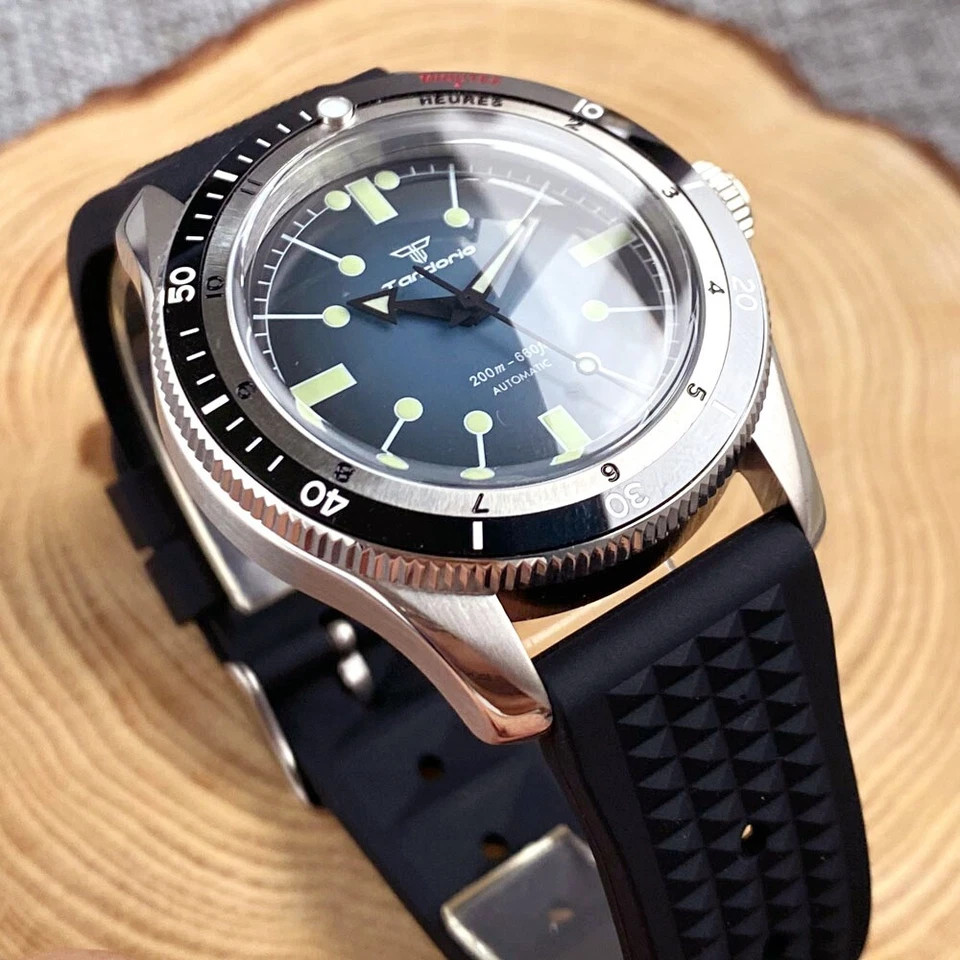 20ATM Diver Tandorio 40mm Sapphire Red Blue Japan NH35A Automatic Men Watch Lume