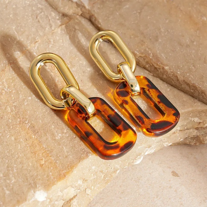 Elegant Style Linked Chain Necklace Set Geometric Pattern Alloy Pendant Lobster