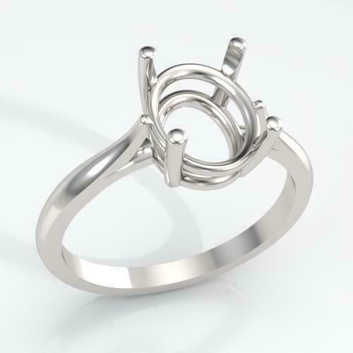 (7x5mm – 12x10mm) Sterling .925 Oval Wire Ring Setting (Ring Sizes 5,6,7, 8 )