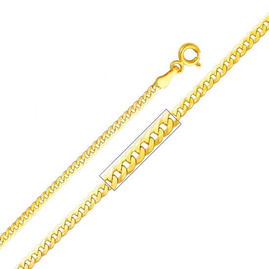 Solid 14k Yellow Gold 2.2mm Cuban Chain 16 18 20 22 24 26 Inches