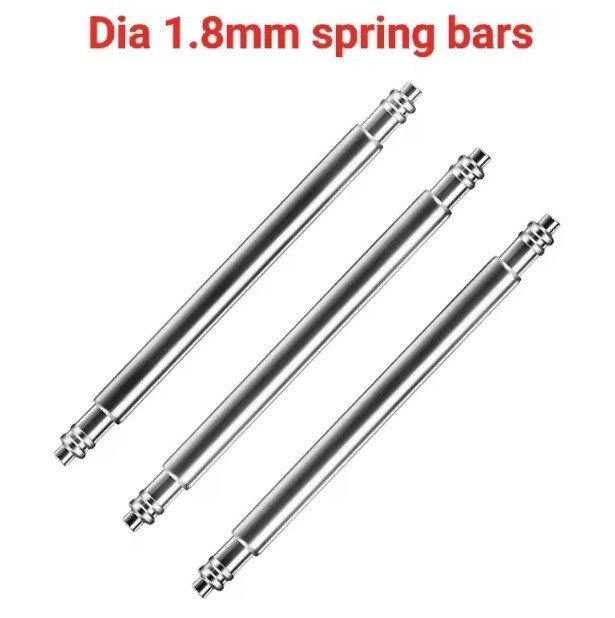 10 pcs Watch Spring Bar Pins Watchband Stainless Steel -Diameter 1.5mm or 1.8mm