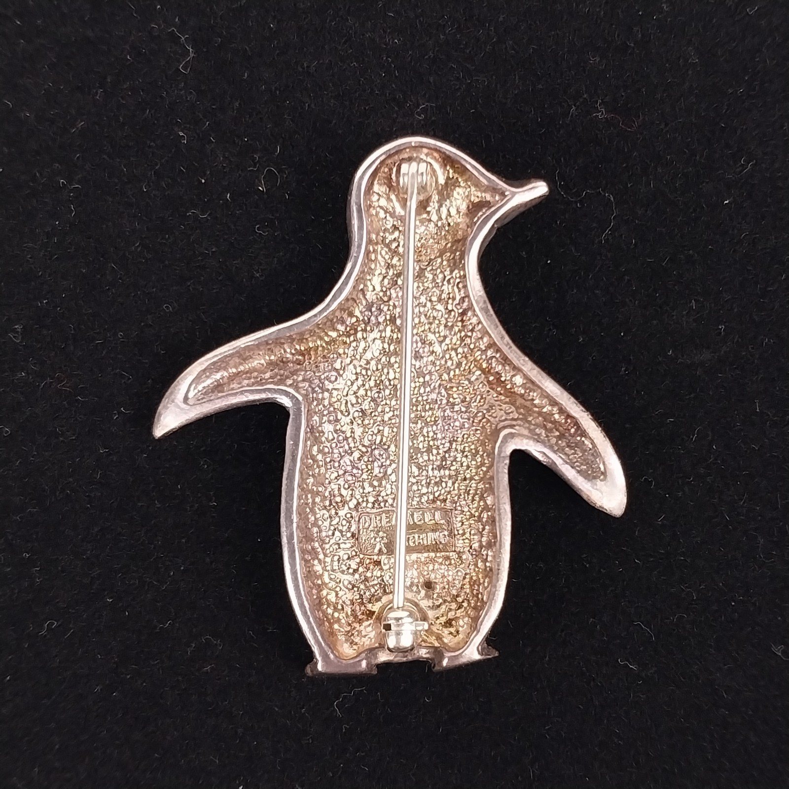 Vtg J H Breakell & Co Sterling 925 Penguin Brooch Retired Pin in Box 15g – RARE!