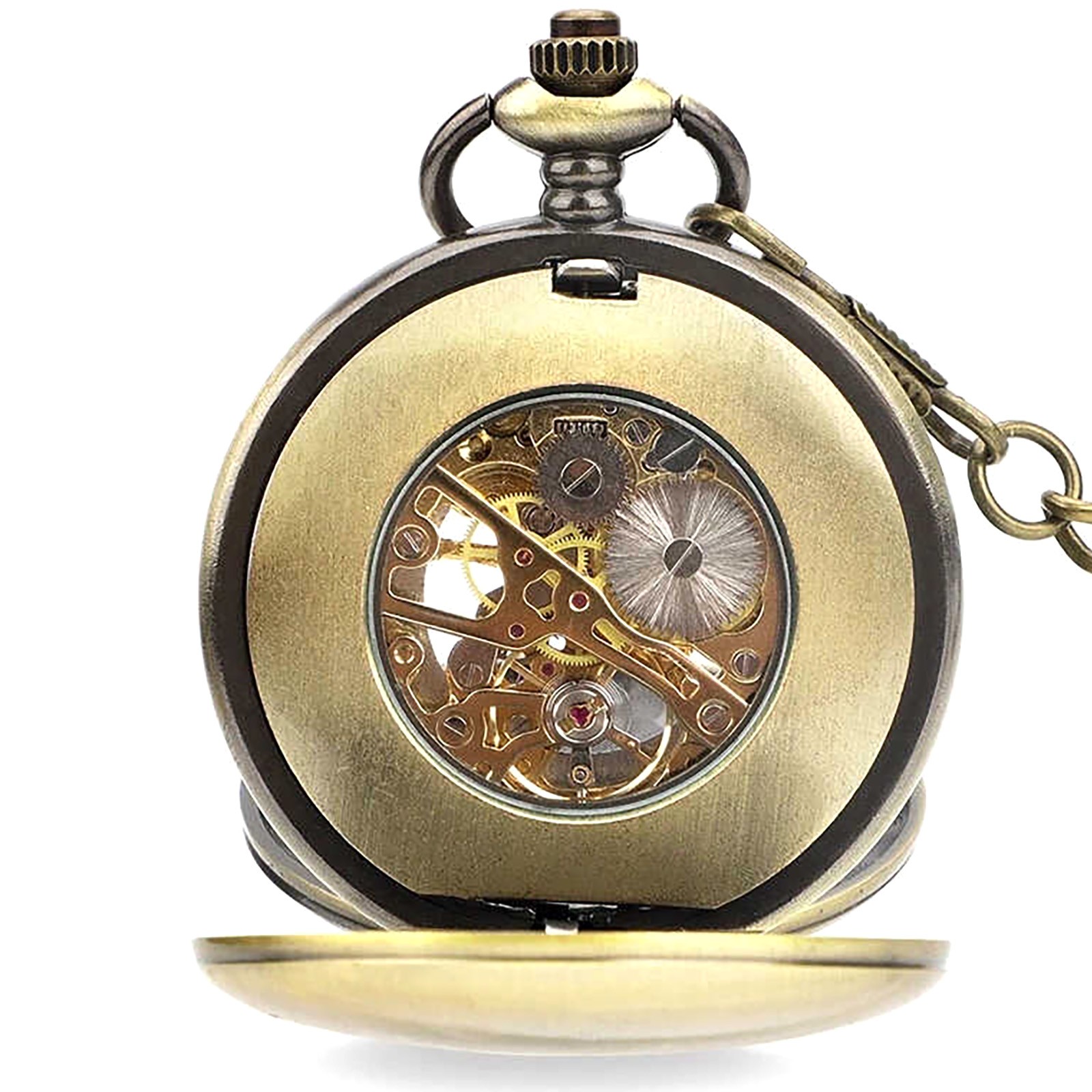 0.7in Dial Thickness Men’s Mechanical Vintage Pocket Watch Ideal Gift Kit