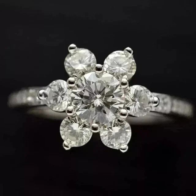 2.40Ct Real Moissanite Round Cut Wedding Engagement Ring 14K White Gold Plated