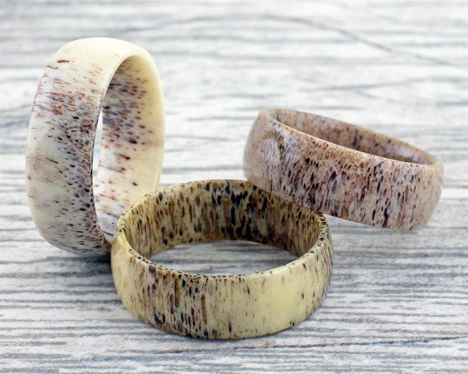 8mm Unique Genuine Deer Antler Men’s Wedding Band Ring Size 8-15