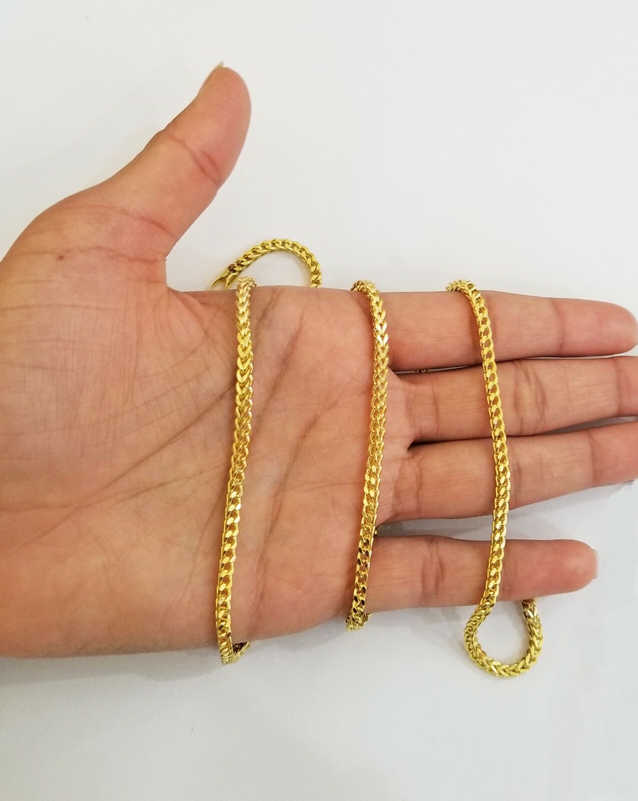 10k Real Franco Gold chain 2.5mm 26 inch necklace lobster lock Men Women