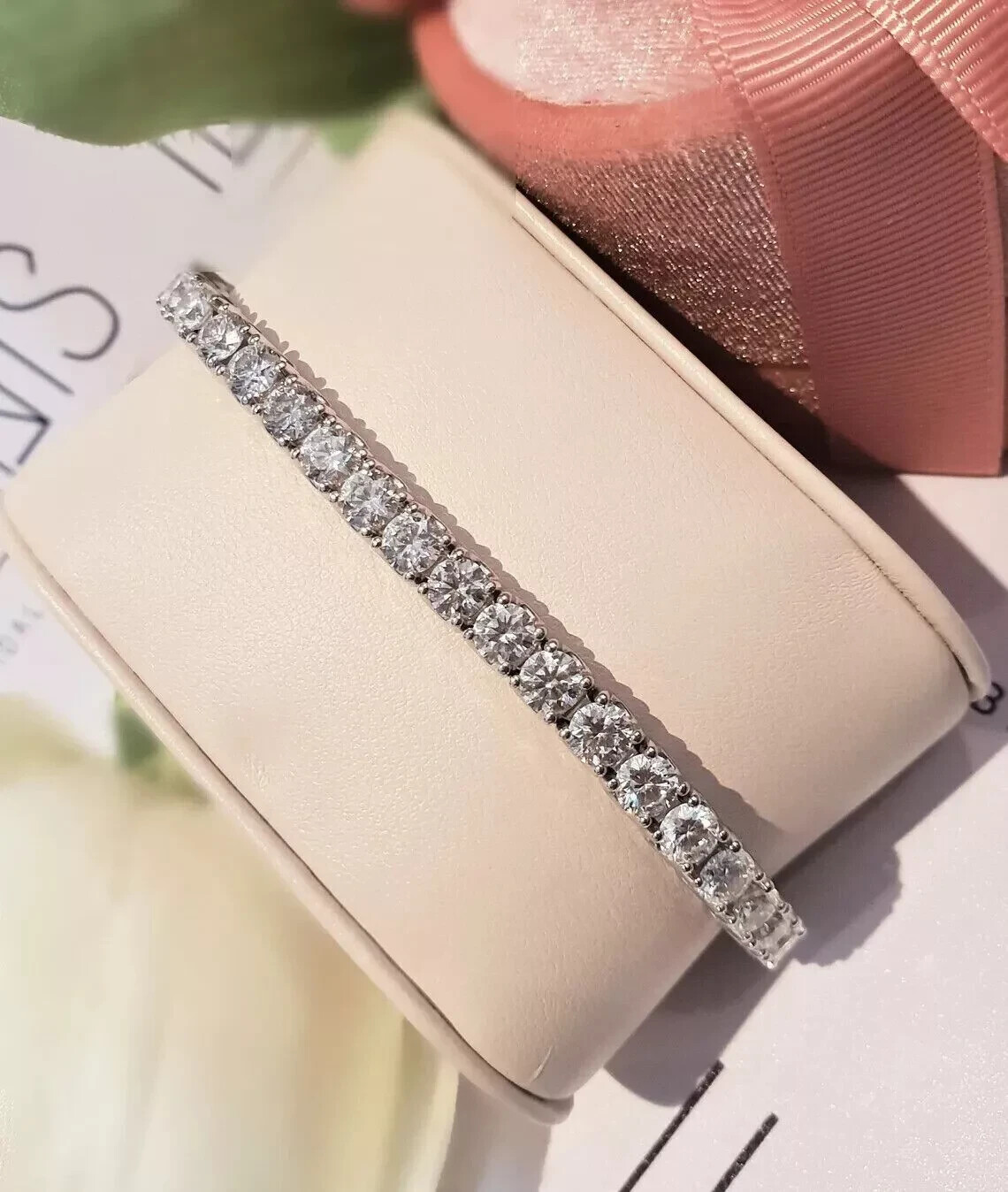 12Ct Lab Created Round 4mm Diamond Tennis 7.5″ Bracelet 14K White Gold Plated