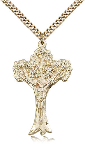 Gold Filled Crucifix Pendant For Men On 24 Chain – 30 Day Money Back Guarantee