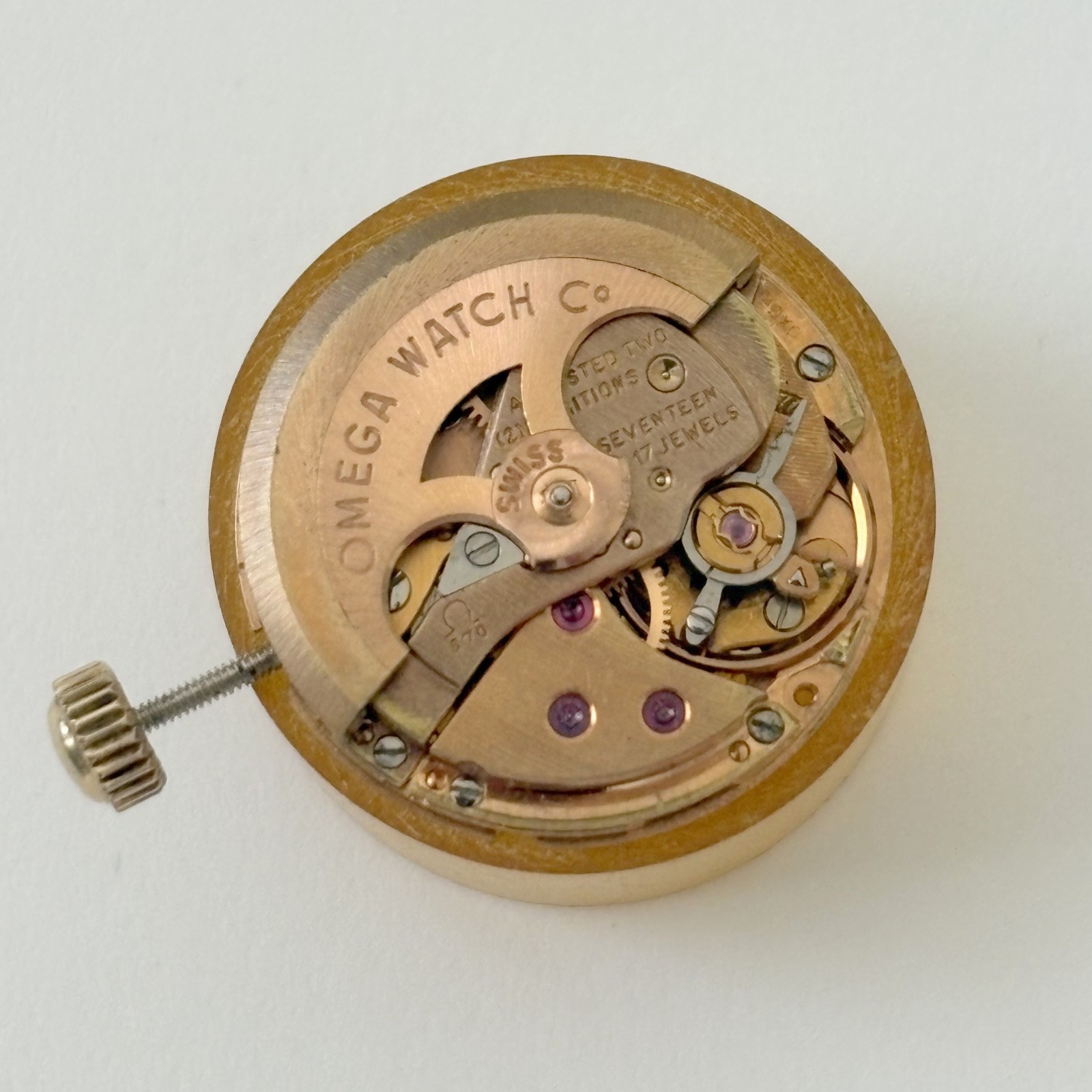 Omega Cal 670 Watch Movement Parts Balance Fork Spring Bridge Barrel Wheels