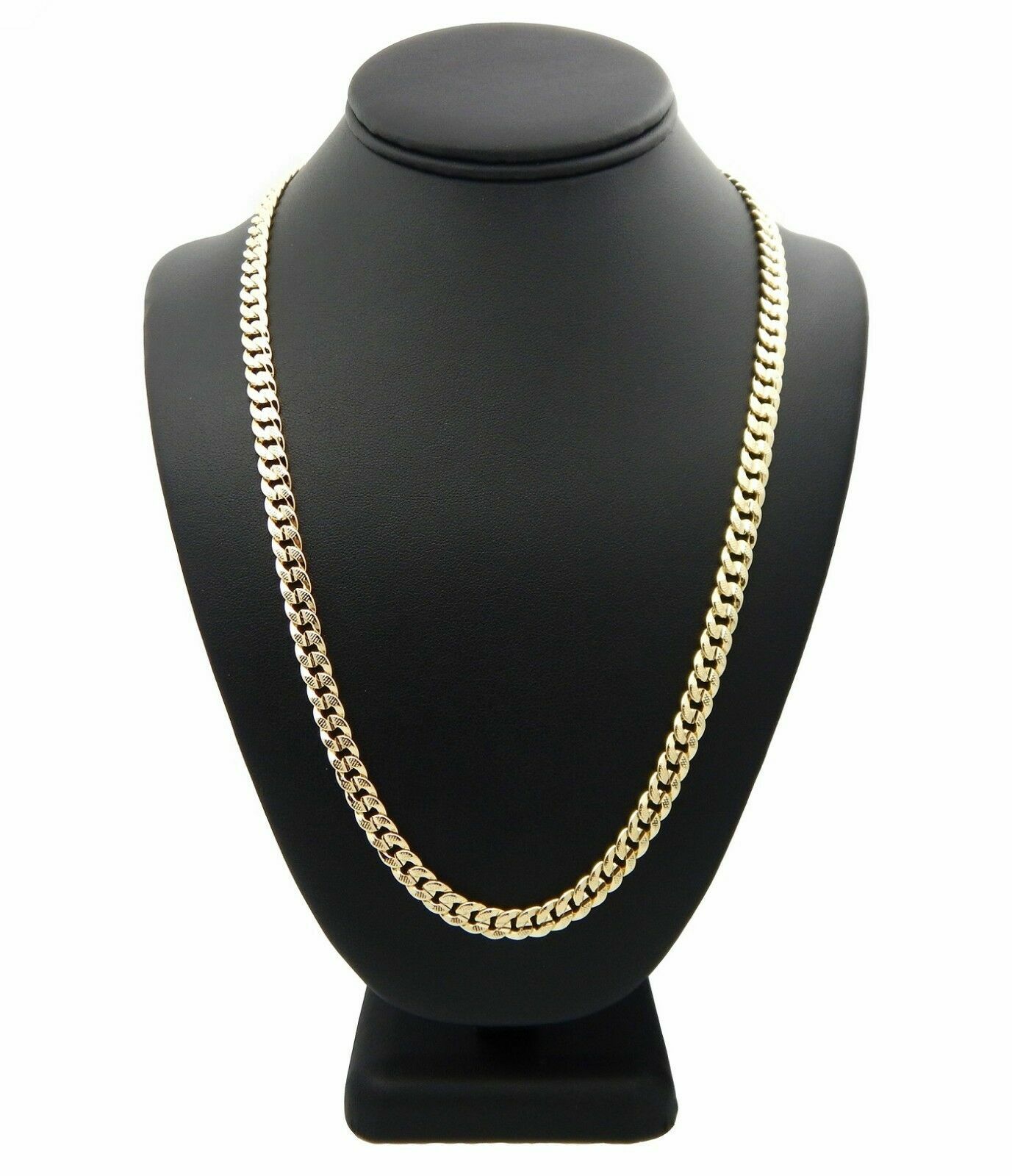 6 Piece Concave Cuban link Chain 6mm 20″ 24″ Diamond Cut 14k Gold Plated