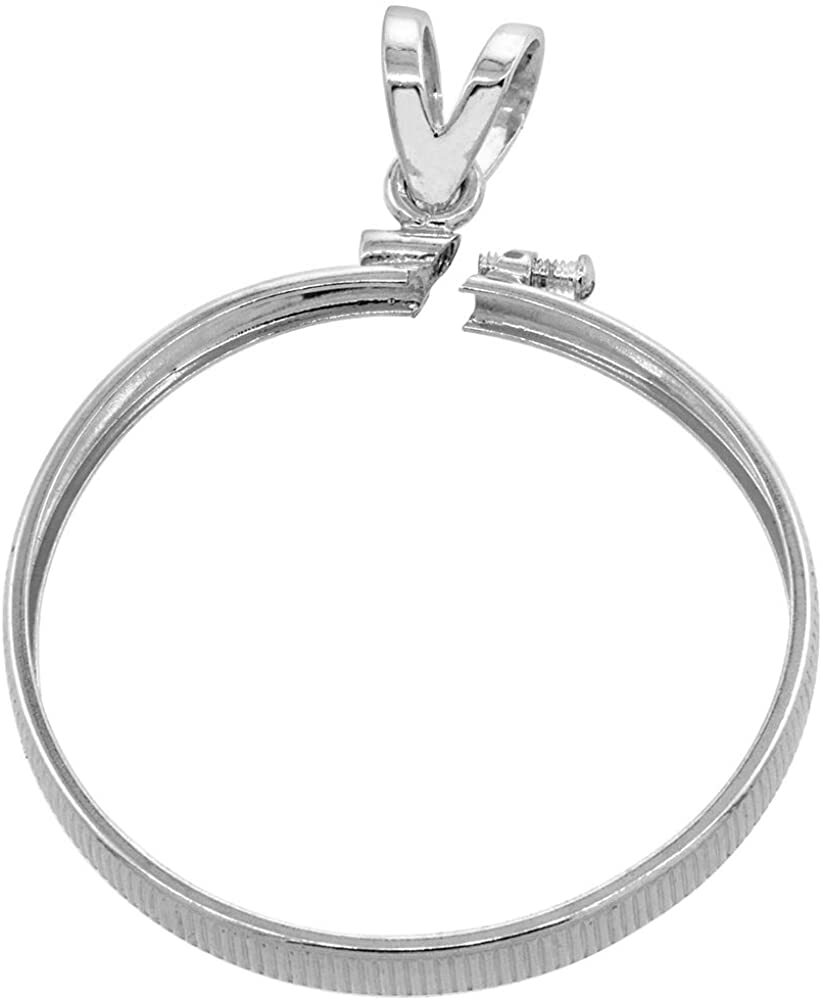 Sterling Silver & Gold Filled Half Dollar Bezel Screw Top 30mm Coin Edge 2 Color